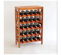 Portabottiglie per 25 bottiglie di vino autoportante e armadietti per vino, piccoli scaffali possono stare in piedi liberamente, in legno massello naturale, senza agitazione (5 strati, capacità 25