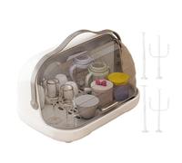 Portabottiglie per biberon, organizer antipolvere per biberon con coperchio, supporto per alimenti per bambini, supporto antiscivolo in polipropilene per piano di lavoro