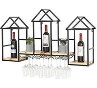 Portabottiglie per bicchieri da vino in legno massello portabottiglie a parete decorazione per sala da pranzo da parete portabottiglie per vino D vita interessante