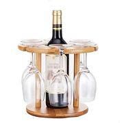 Portabottiglie per bicchieri da vino Supporto per bicchieri da vino in legno di bambù Decorazione Cremagliera per bottiglie di vino Scaffale per bottiglie di vino Home Wine Rack Display Stand Vita