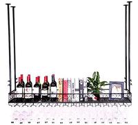 Portabottiglie per bicchieri di vino Portabottiglie di vino Unità bar Scaffale galleggiante Mensola da parete Rack Loft Vintage Mensola da parete Rack a parete Bar Decorazione Display Lei