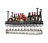 Portabottiglie per bottiglie di vino, supporto in bicchiere di vino, bottiglie di stoviglie per ristoranti o tavolini, scaffale in metallo decorativo a soffitto mobile, per le cucine dei bar vintage