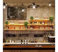 Portabottiglie per pareti da parete del ristorante commerciale, siorlandese per il vino appeso, porta d'altura industriali per bottiglie di vino, porta per vino da bar moderni, ampio deposito,