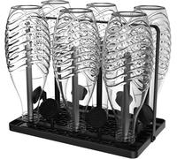 Portabottiglie per SodaStream Duo, bottiglie per bevande e biberon - Set di scolapiatti in acciaio inossidabile in nelli di protezione in silicone, tappetino drenante e porta coperchi,