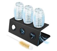 Portabottiglie per Sodastream, scolapiatti per Sodastream, in acciaio inox, scolapiatti con scolapiatti rimovibili, spazzola per bottiglie e anelli di protezione, per Duo Crystal