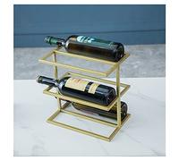 Portabottiglie per vino, a 3 ripiani, impilabile, autoportante, per 6 bottiglie, da appoggiare, per liquori, in ferro massiccio