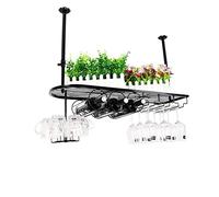 Portabottiglie per vino Bar Ristorante Appeso Bicchiere da vino Calici Rack per Bar Casa Può contenere fino a 3 bottiglie di vino e 15 tazze Bicchieri 80 × 25 cm