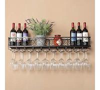 Portabottiglie per vino Home Hold Red Glass Glass Restaurant Bar S, portabottiglia appesa a muro Creativa semplice porta bottiglia di vino rossa a parete, 100 cm, elegante elegante nero interessante