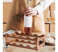 Portabottiglie per vino in legno con superficie liscia per esposizione del