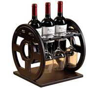 Portabottiglie per vino Porta calici da vino Casa Sottosopra Rack Soggiorno Cucina Wine Display Stand Bar Cafe Decorazione Portabottiglie in legno massello