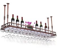 Portabottiglie per vino rosso fluo porta tazza di vino rosso sottosopra armadio per vino europeo per la casa calice appendiabiti regolabile in altezza colore bronzo (colore: 80 cm)