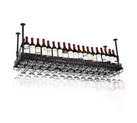 Portabottiglie pieghevole autoportante in stile europeo moderno con design capovolto per bar di casa Portabicchieri creativo Staffa per bicchiere da vino appeso decorativo nero 100 x 35 cm