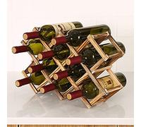 Portabottiglie pieghevole in legno anticato, può contenere 3/6/10 bottiglie, elegante decorazione per la casa per gli amanti del vino per gli appassionati di vino