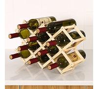 Portabottiglie pieghevole in legno, elegante capacità di 10 bottiglie, soluzione salvaspazio perfetta per l'arredamento della casa e gli amanti del vino