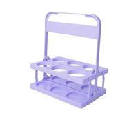 Portabottiglie pieghevole in plastica per 6 tazze, con manico, per latte, birra e vino, accessorio portatile riutilizzabile per feste e uso quotidiano