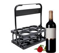 Portabottiglie pieghevole per bevande, portatile, sicuro con sei fori, facile da impugnare, per ristorante, colore nero, per picnic, campeggio, barbecue, Nero , Refer to description, Unisex