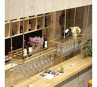 Portabottiglie, porta in bicchiere di vino appeso, porta vino a bordo bar, rastrelliera per tazza sospesa, rastrelliera moderna di tazza minimalista, scaffale di stoccaggio del vino regolabile in