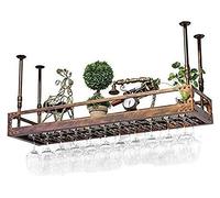 Portabottiglie Portabicchieri da vino sospesiMensola portabicchieri sospesa a soffittoMobili da bar e portacalici da soffitto in metallo per gli amanti del vinoPortabottiglie di vino d'uvaVi