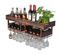 portabottiglie portabottiglie a parete a 2 livelliPortabottiglie di vino Portabicchieri da vinoBarra portaoggetti decorativa in ferro in metallo Display Rack per applicazioni RackSala da pra