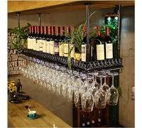 Portabottiglie, rastrelliere del soffitto retrò, rialzo, appendiabiti adatti al bar per sala da pranzo del soggiorno, rastrelliere per piante verdi con luci colorate, A, 120x35x60cm Made in China