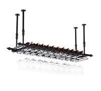 Portabottiglie regolabile da appendere per la decorazione di casa e bar, porta bicchieri di vino per la casa capovolto, organizer salvaspazio per conservare il vino