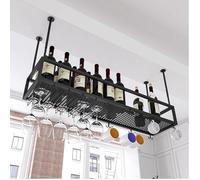 Portabottiglie rotondo industriale da appendere con supporto in vetro sottosopra portabottiglie da soffitto mensola per vino decorazione per casa bar e cucina elegante organizer per bevande