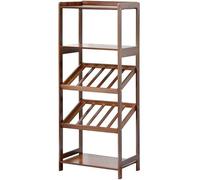 Portabottiglie rustico moderno in bambù con mensola porta vino bar casa porta vino creativo espositore espositore per vino (colore: B- con portabicchieri) (C senza portabicchieri)