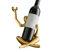 Portabottiglie singolo, scultura contenitore autoportante, statua cava, con apribottiglie, artigianato in resina, decorazioni per la casa, per gli amanti del vino
