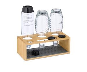 Portabottiglie Sodastream scolapasta per asciugare bottiglie in bambù