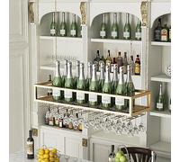 Portabottiglie sospesa, porta in vetro di vino a soffitto, altezza regolabile, porta d'ingetà del ferro, oro, portabiatte da vino, porta in vetro da vino montato a parete perfetta per la cucina