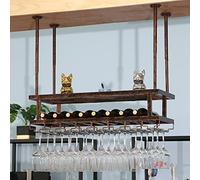 Portabottiglie sospeso con soffitto a portata di vetro montato a bottiglia da vino industriale a bottiglia di vino appeso a steli da stimone pianta da pelo per la cucina da bar ristorante per la