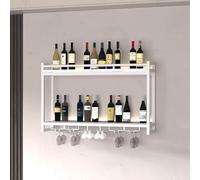 Portabottiglie sospeso da parete, design industriale, in metallo, per casa, bar o soggiorno, elegante finitura dorata, perfetto per gli amanti del vino e gli appassionati di arredamento