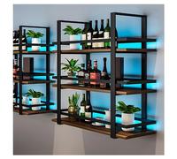 Portabottiglie sospeso, parete del porta del vino montato con scaffali a barre galleggiante leggera a LED a bottiglia per liquori Montate montata con portabialiera per bicchieri per bottiglie di