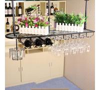 Portabottiglie sospeso, piovicello di vino appeso a barre galleggianti a barre a muro montato con portabicchieri per bottiglie di liquore scaffale per bottiglie di liquore per la cucina da cucina da