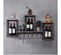 Portabottiglie vino cantinetta in ferro e legno industriale