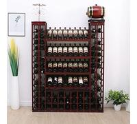 Portabottiglie Vino da terra - Scaffale per bottiglie di vino, armadietto divisorio per vetrine legno massello, espositore da piano, ripiano per organizer per vino per la casa/bar/banco,120*30*150cm