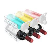 Portabottiglie Vino Impilabile, Plastica, Portabottiglie da Frigo per Bottiglie di Vino,Può Contenere Fino A 6 Bottiglie, per Piano di Lavoro Della Cucina, Armadio, Ufficio, Bottiglie, Confezione Da 2