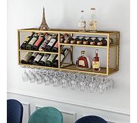 portabottiglie Wine Rack Wine Rack in ferro battuto Home Bar Wine Glass Holder Hanger Sottosopra Supporto per bicchieri di vino Appeso Armadio per vino Appeso Rack Decorazione Bar Decorazione per la