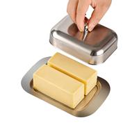 Portaburro con Coperchio - Vassoio Contenitore Alimenti Con Maniglia | Contenitore per Burro - Per Crema Di Formaggio, Pane, Dolci, Cottura, Servire, Frigorifero, Frigo, Piano Di Lavoro