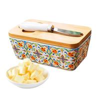 Portaburro - Contenitore per Conservazione Burro in Frigorifero con Coperchio e Tagliaburro,Accessorio Decorativo per Tavola e Top Cucina Regalo Casa Nuova per Credenza