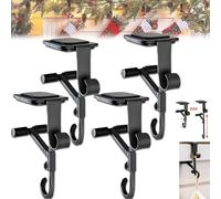 Portacalze Paeose, gancio per calze e ghirlande da camino, gancio regolabile per mensola del camino con doppio gancio, portacalze natalizio per decorazioni domestiche black 4pcs