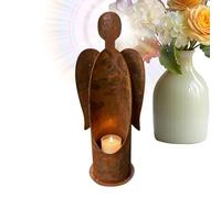 Portacandela a Forma di Angelo | Decorazioni Natalizie,Candeliere da Tavolo in Metallo,per la Casa gli Interni le Vacanze le Festività il la Mensola il Tavolo e i Centrotavola