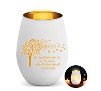 Portacandela antivento con incisione, lutto con scritta in lingua tedesca "Du bist Nicht mehr da, wo Du warst, aber Du bist überall wo wir sind, Windlicht Trauergeschenke für Hinterblieben