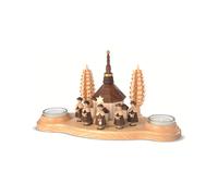 Portacandela La chiesa dei Seiffen con un coro , altezza 14 cm.. MU 22117 nuovo
