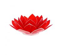 Portacandela Loto Chakra in Conchiglia Capiz Rosso Argento Something Different