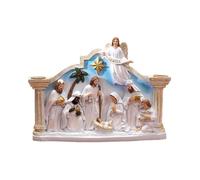 Portacandela Presepe Avvento,Statua Candeliere Natale,Ornamento In Resina Statua Del Presepe | Decorazioni Religiose