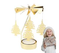 Portacandele a carosello: supporto per luce da tè rotante decorativo, elegante candelabro rotante in metallo | Spinner per candela da tavolo per decorazione natalizia, regalo romantico di San