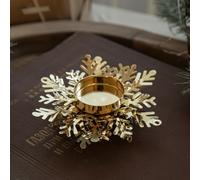 Portacandele a forma di fiocco di neve, portacandele in metallo, portacandele di Natale a forma di fiore, ornamenti da tavolo (stile B)