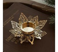 Portacandele a forma di fiocco di neve, portacandele in metallo, portacandele di Natale a forma di fiore, ornamenti da tavolo (stile A)