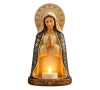 Portacandele a forma di Gesù, statuetta decorativa religiosa da 15 cm, supporto per statua di Cristo, esposizione di luce sacra, scultura intricata artigianale, per culto in chiesa, altare domestico